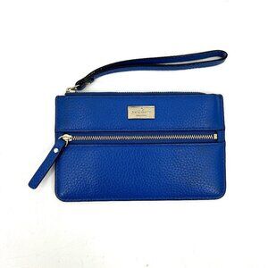 KATE SPADE Blue Cobble Hill Pebbled Leather Clutch Wristlet Purse Bag